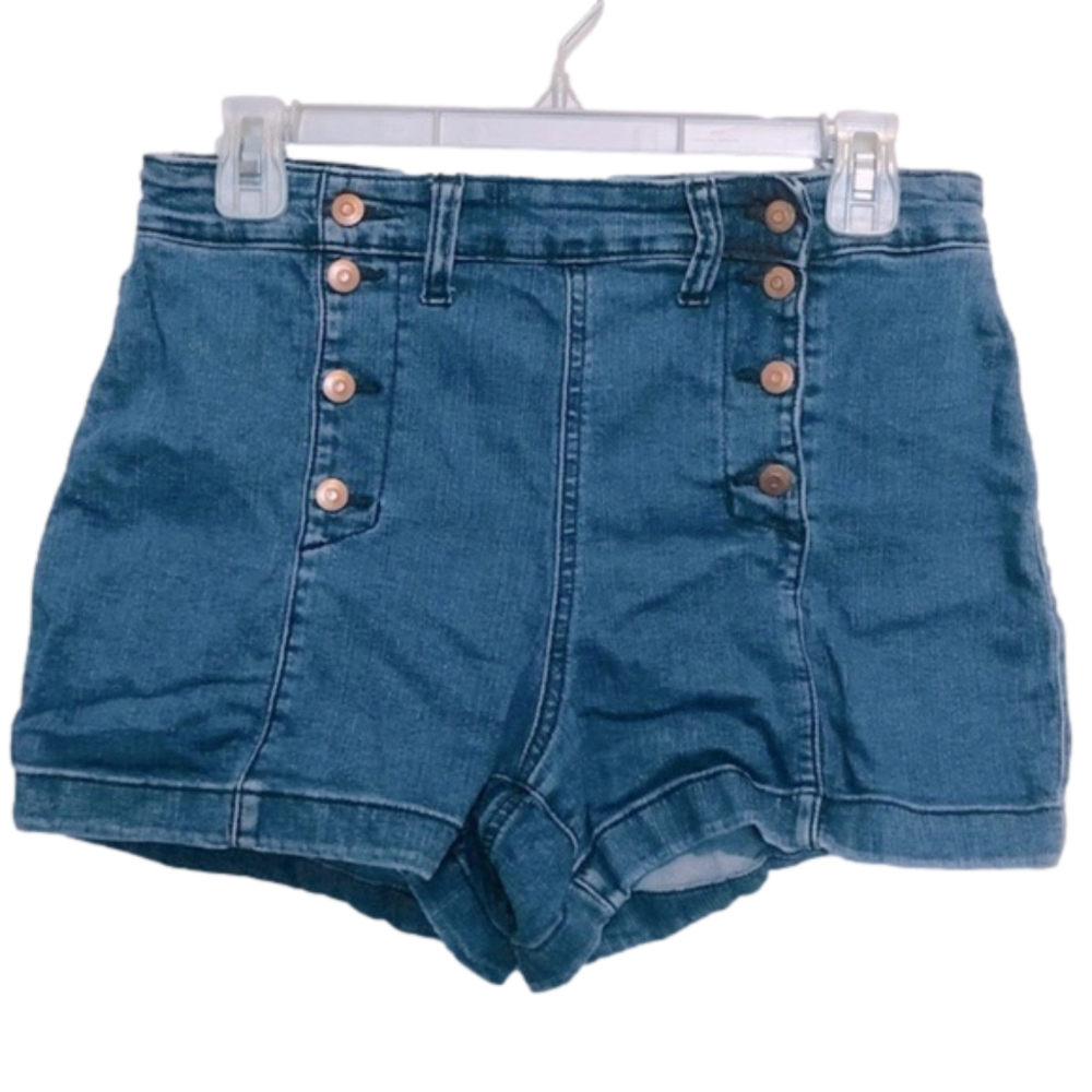 NO BOUNDARIES Light Wash High Rise Jean Shorts